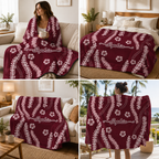 Hawaiian Lei Palaka Blanket | Custom Name Lei Blanket