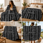 Hawaiian Lei Palaka Blanket | Custom Name Lei Blanket
