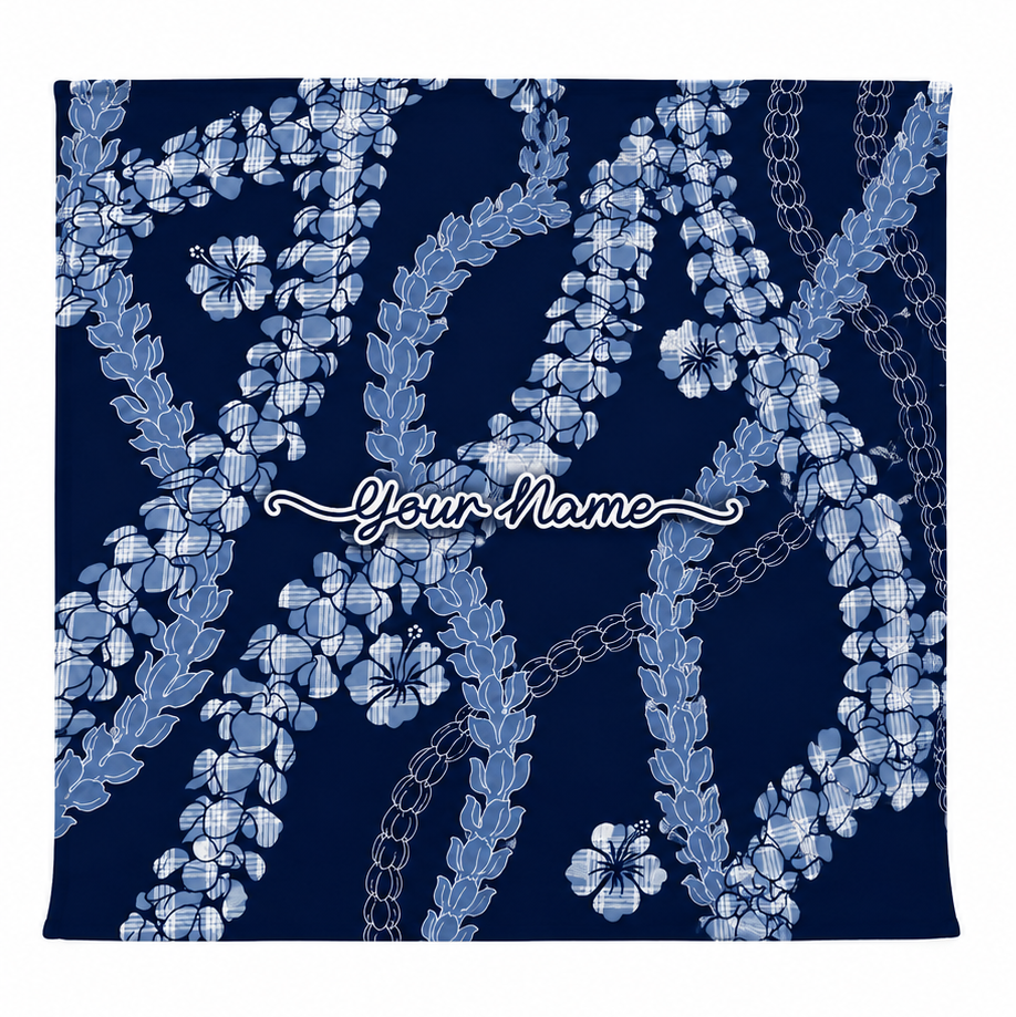 Hawaiian Lei Palaka Blanket | Custom Name Lei Blanket