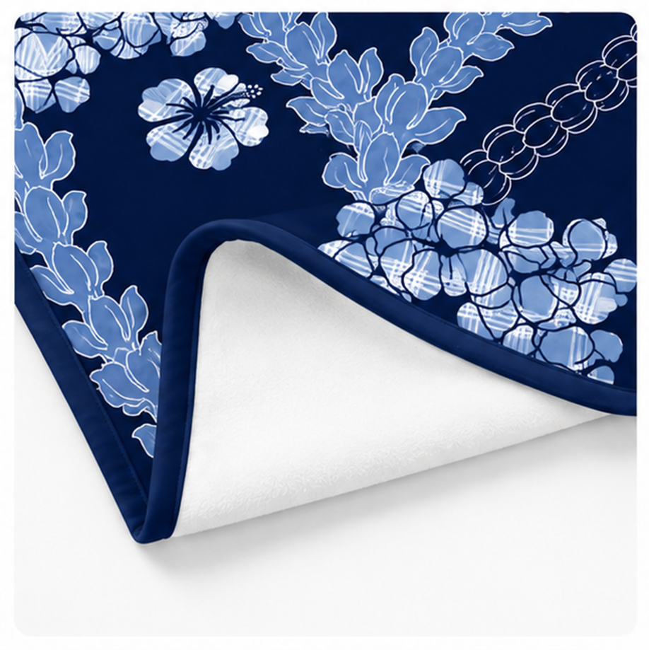 Hawaiian Lei Palaka Blanket | Custom Name Lei Blanket