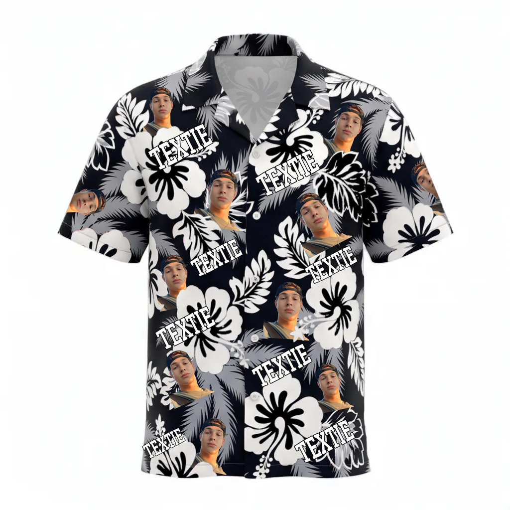 Personalized Face Midnight Vintage Paradise Custom Hawaiian Shirt