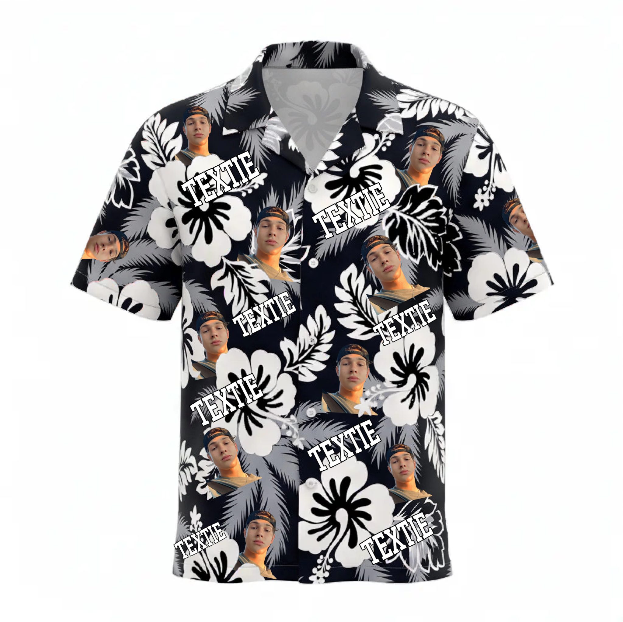 Personalized Face Midnight Vintage Paradise Custom Hawaiian Shirt