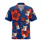 Personalized Face Polynesian Hibiscus Blue Custom Hawaiian Shirt