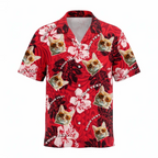 Personalized Face Polynesian Red Custom Hawaiian Shirt