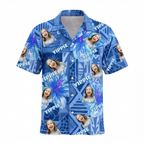 Blue Hibiscus with Tribal Tropicals Hawaiian Shirt