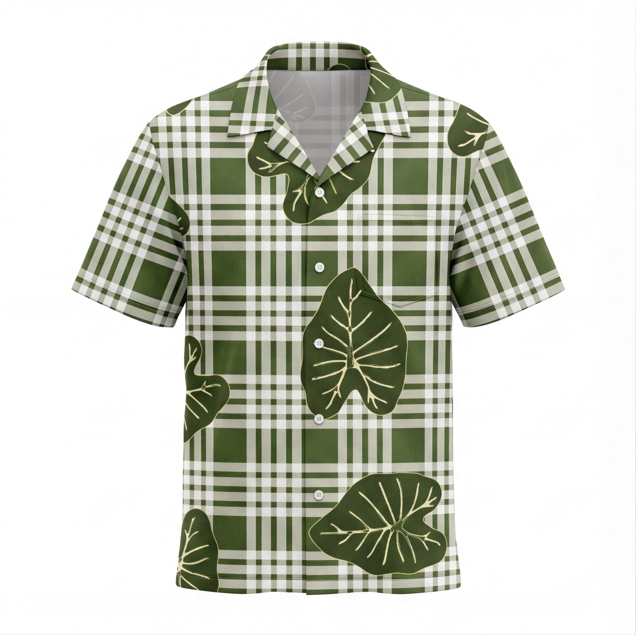 Hawaii Palaka Kalo Green Hawaiian Shirt
