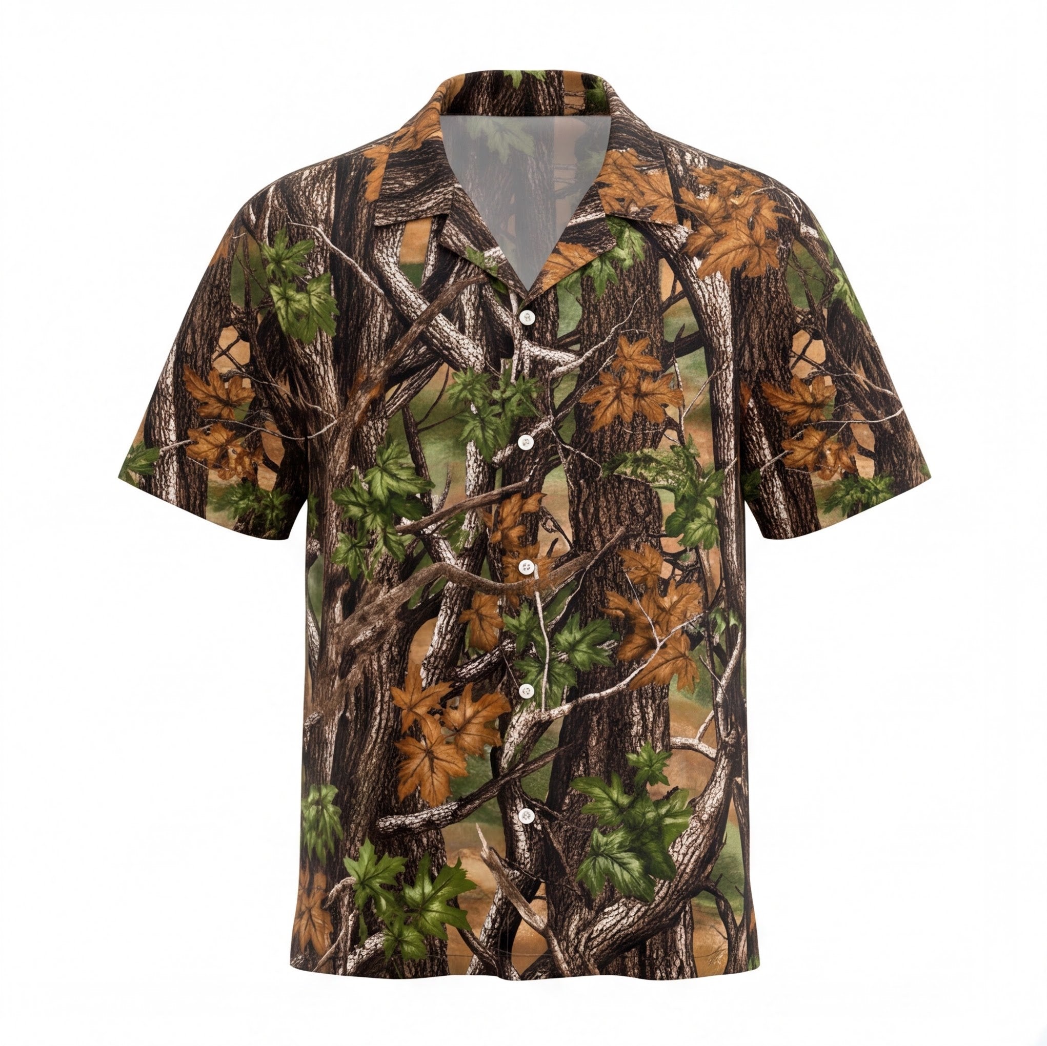 Oakleaves Hunting Camouflage Hawaiian Shirt