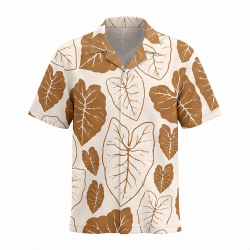 Hawaii Kalo Hawaiian Shirt front view with vibrant taro leaf pattern