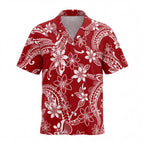 Red Polynesian Floral Hawaiian Shirt