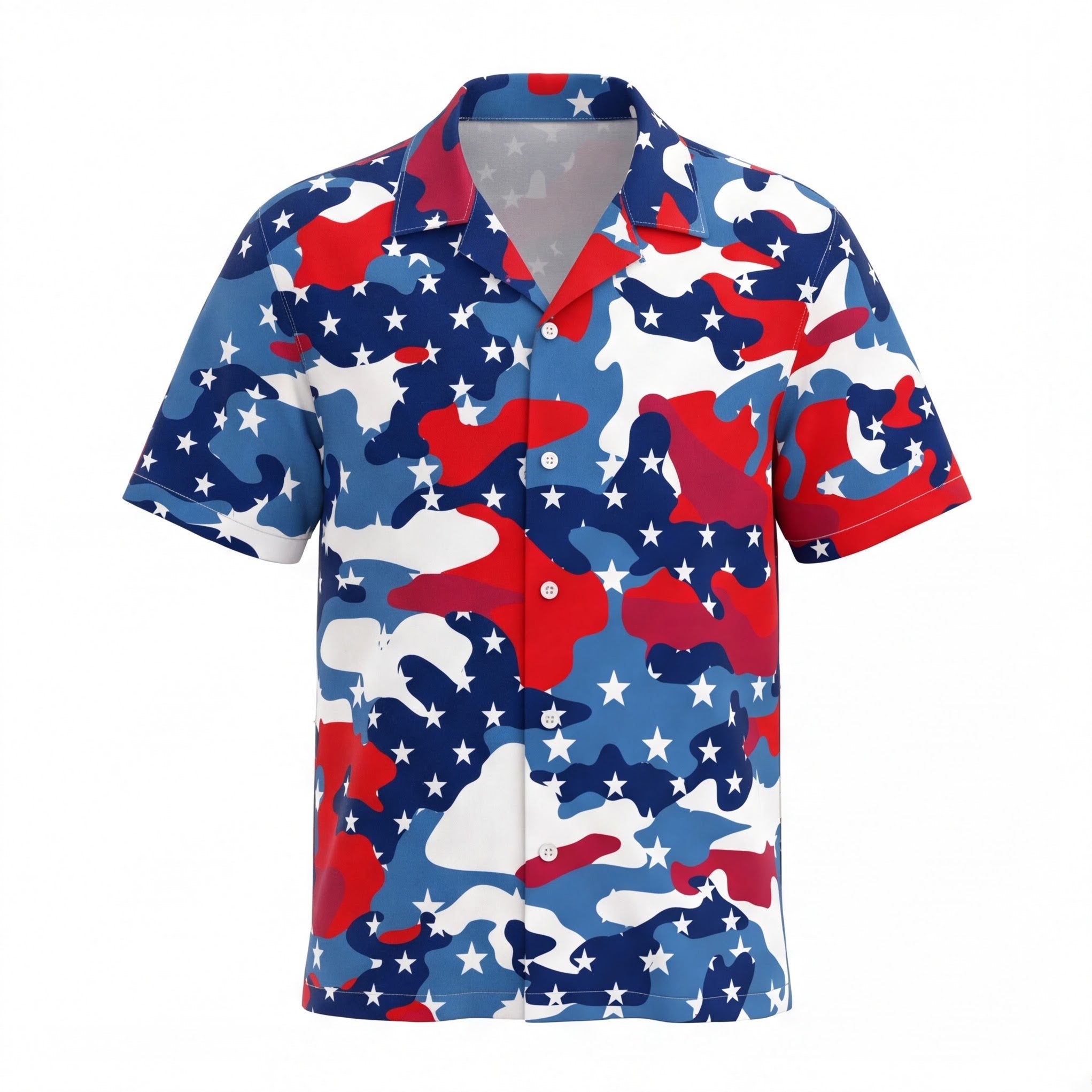 USA Flag Camouflage Hawaiian Shirt