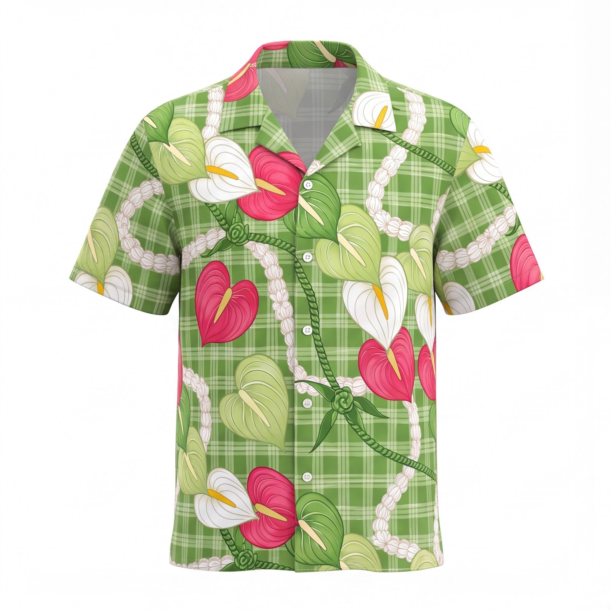 Hawaiian Anthurium Palaka Hawaiian Shirt