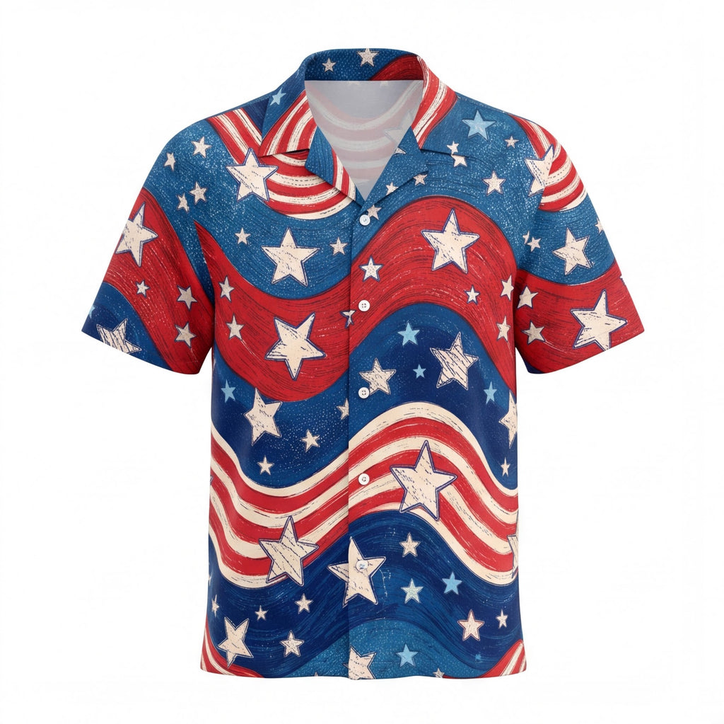 USA Stars and Stripes Hawaiian Shirt