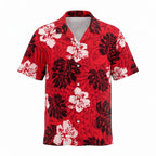 Personalized Face Polynesian Red Custom Hawaiian Shirt