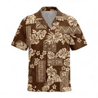 Fiji Tapa Brown Hawaiian Shirt