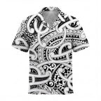 New Zealand Maori Black White Hawaiian Shirt