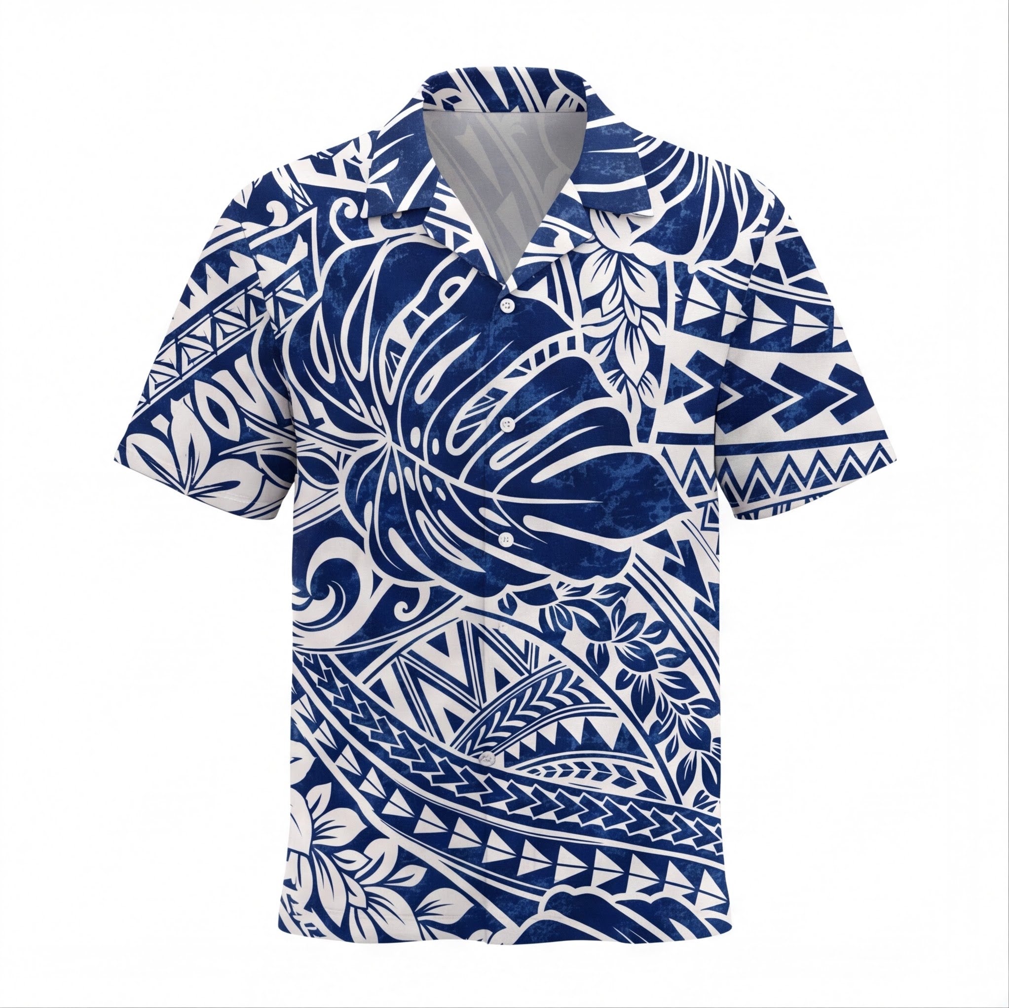 Polynesian Blue Palm Hawaiian Shirt