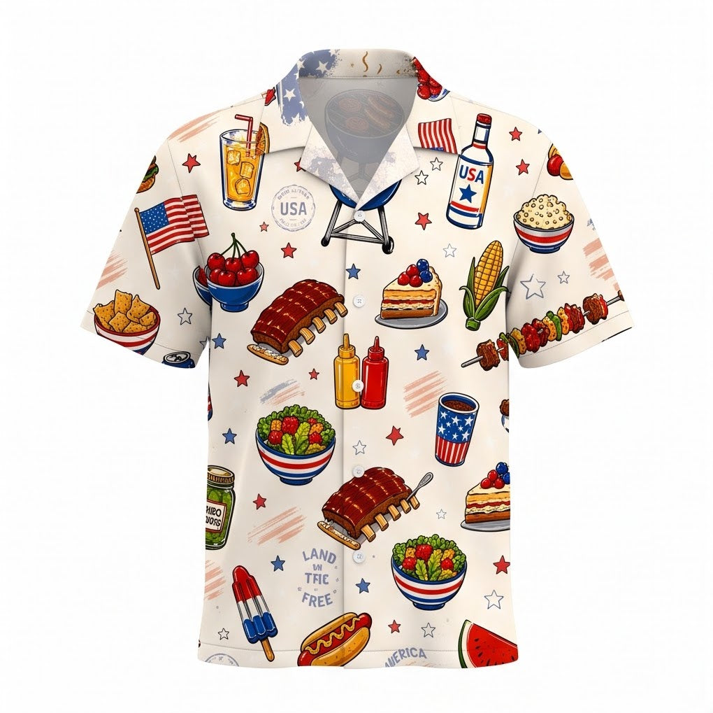 USA BBQ Grill Party Hawaiian Shirt