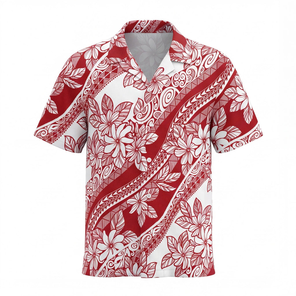 Tahiti Red Pattern Hawaiian Shirt