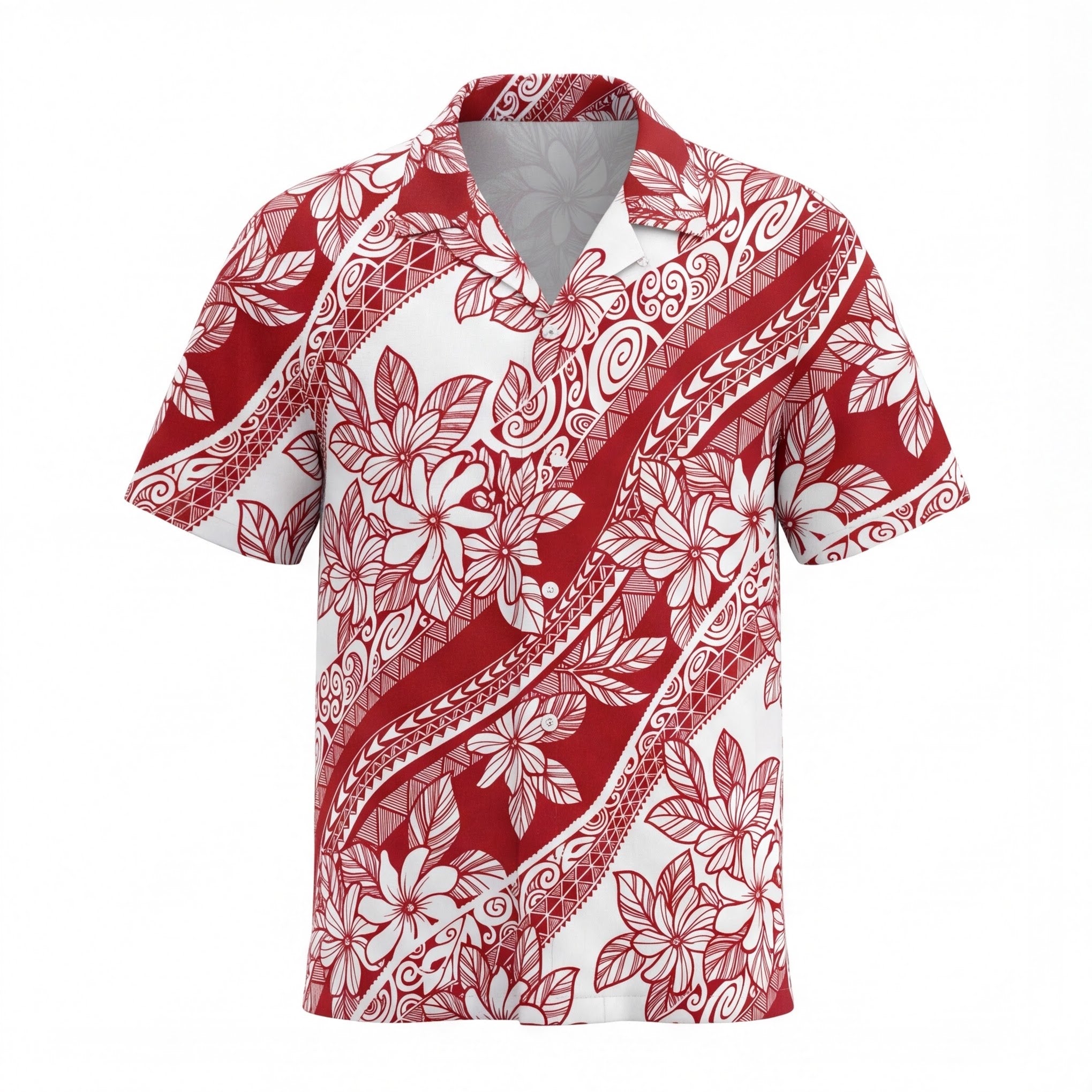 Tahiti Red Pattern Hawaiian Shirt