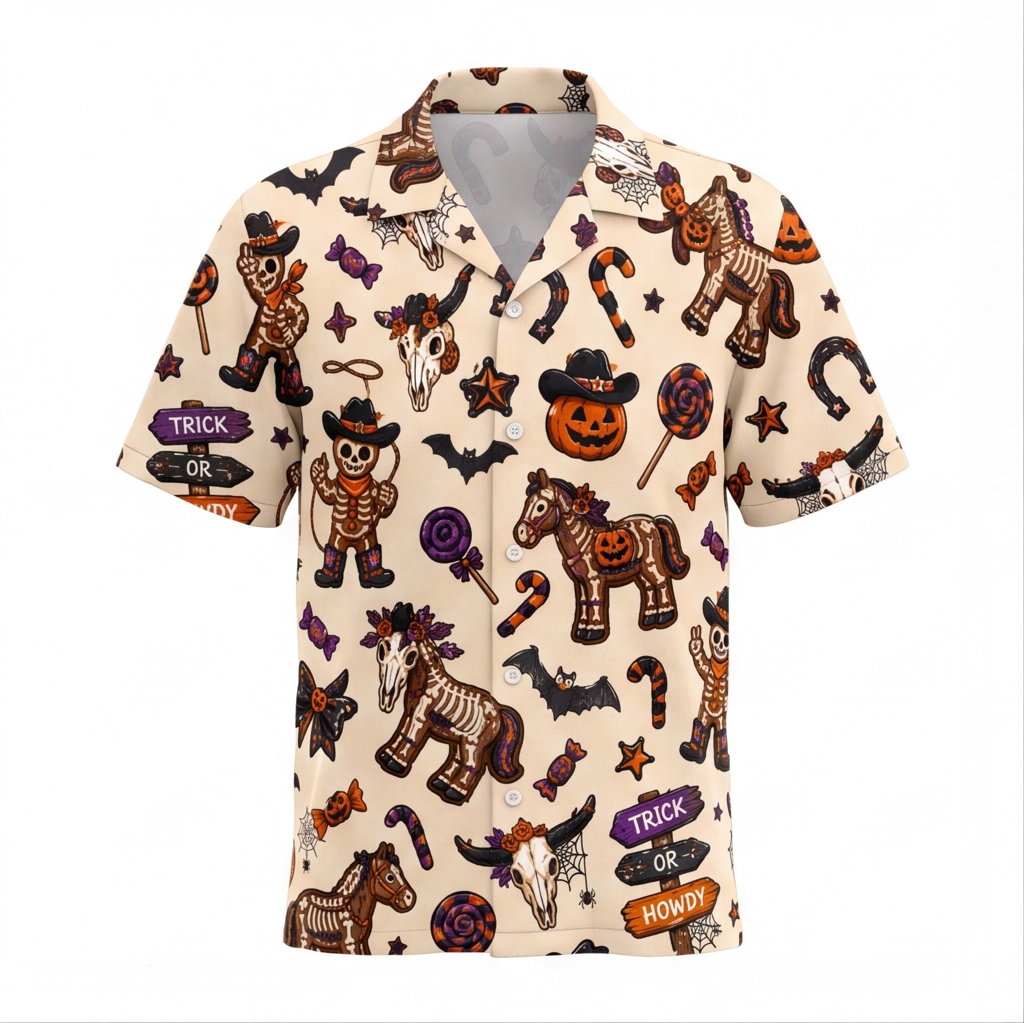 Trick or Howdy Halloween Hawaiian Shirt