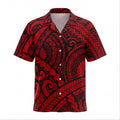 New Zealand Polynesian Red Koru Hawaiian Shirt