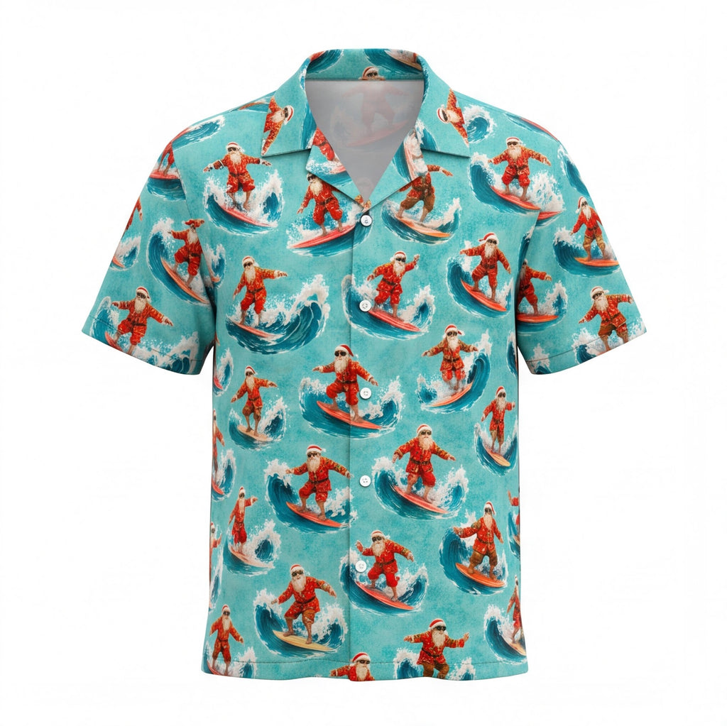 Santa Surfing Club Hawaiian Shirt