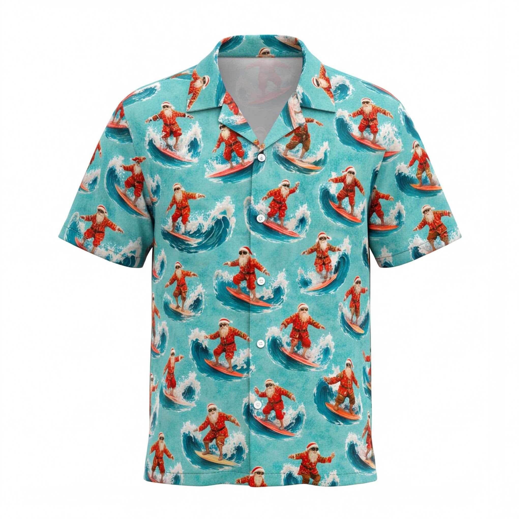 Santa Surfing Club Hawaiian Shirt