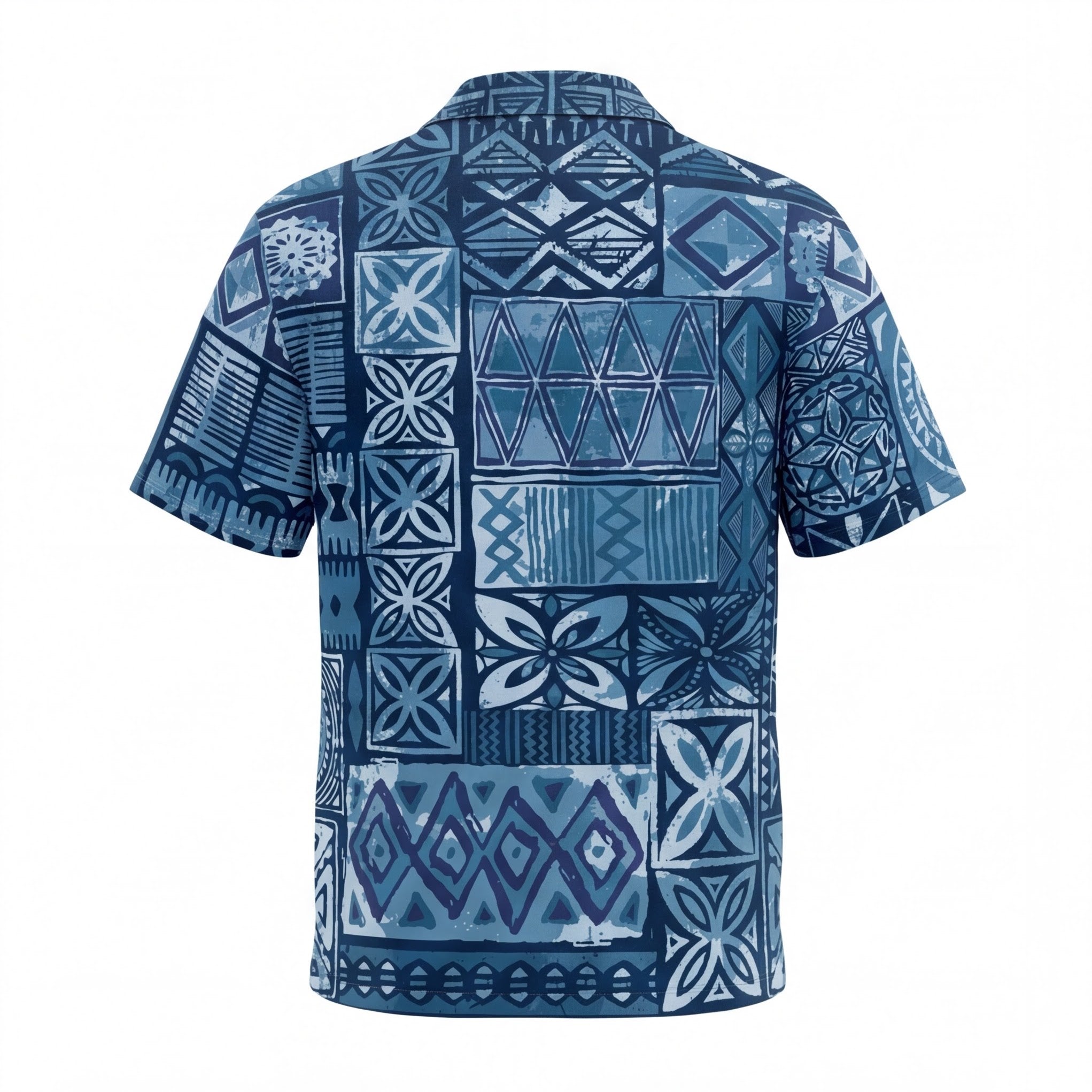 Fiji Tapa Blue Hawaiian Shirt