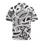 New Zealand Maori Black White Hawaiian Shirt