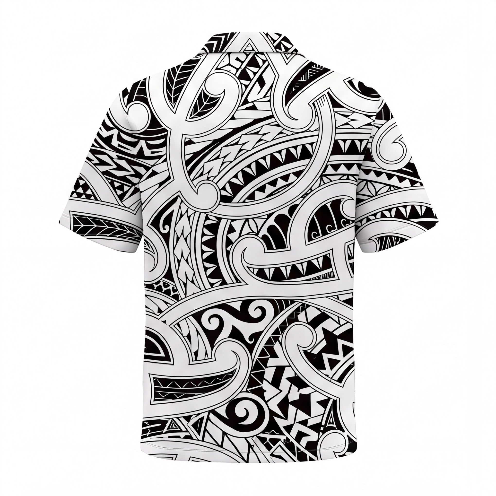New Zealand Maori Black White Hawaiian Shirt