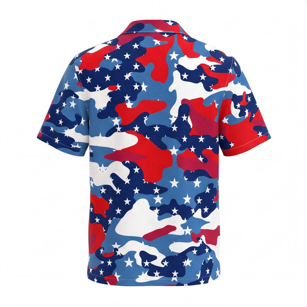 USA Flag Camouflage Hawaiian Shirt