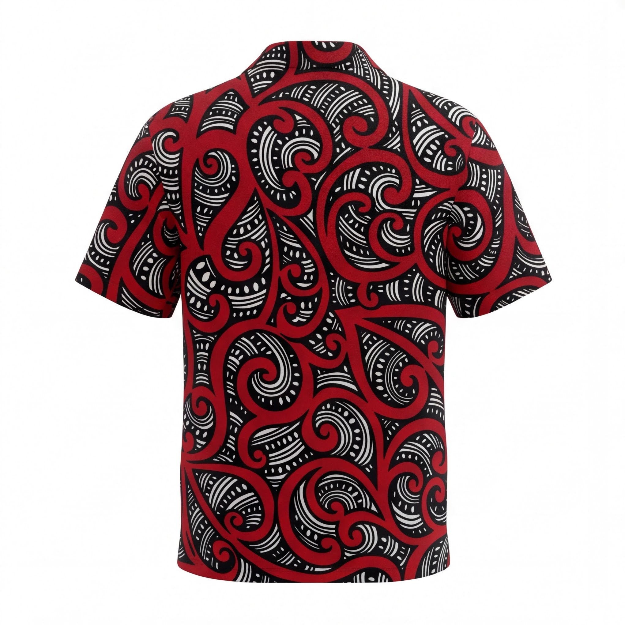 New Zealand Maori Black Red White Hawaiian Shirt