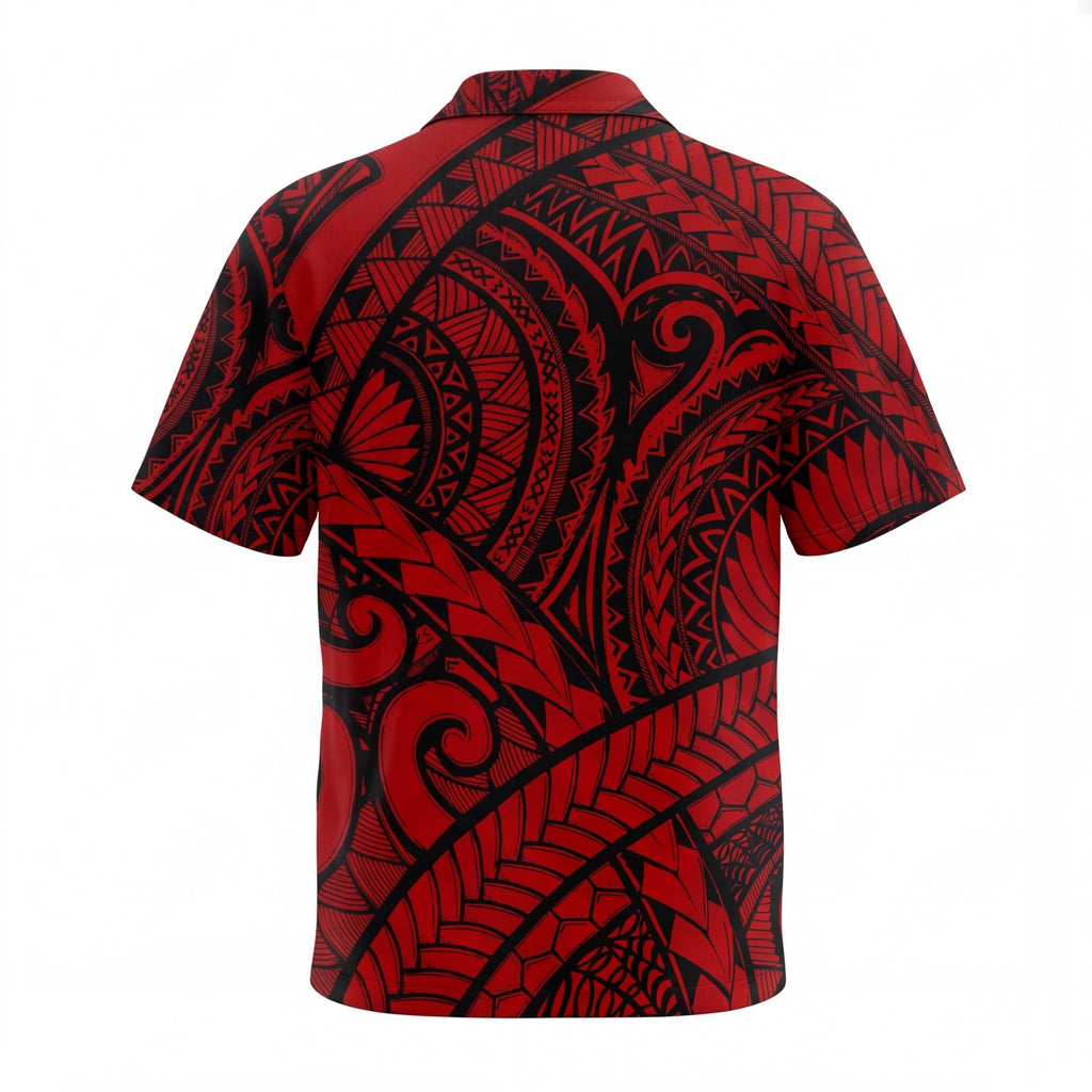 New Zealand Polynesian Red Koru Hawaiian Shirt