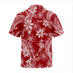 Red Polynesian Floral Hawaiian Shirt