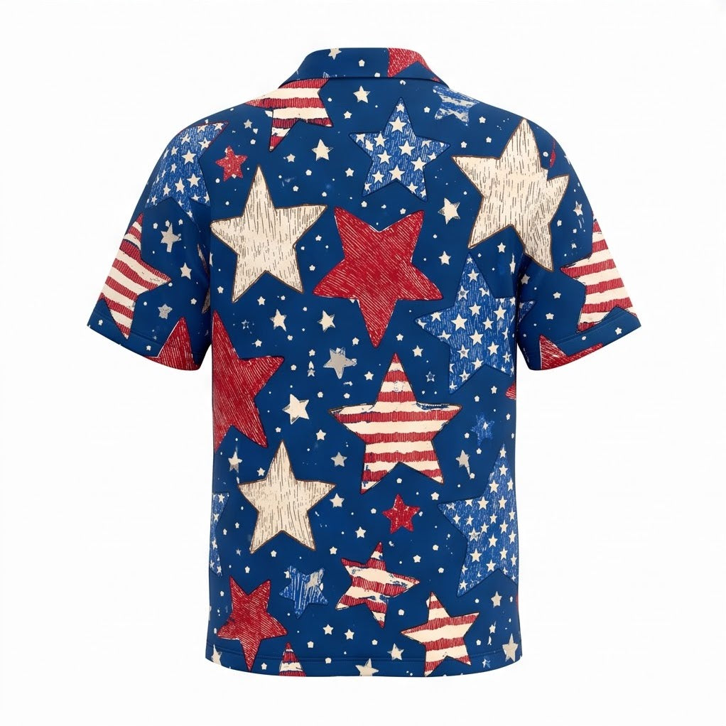 USA Flag Stars Hawaiian Shirt