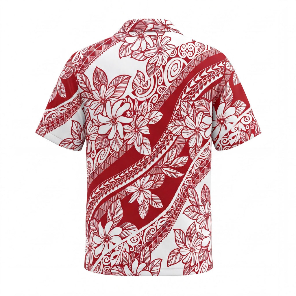 Tahiti Red Pattern Hawaiian Shirt