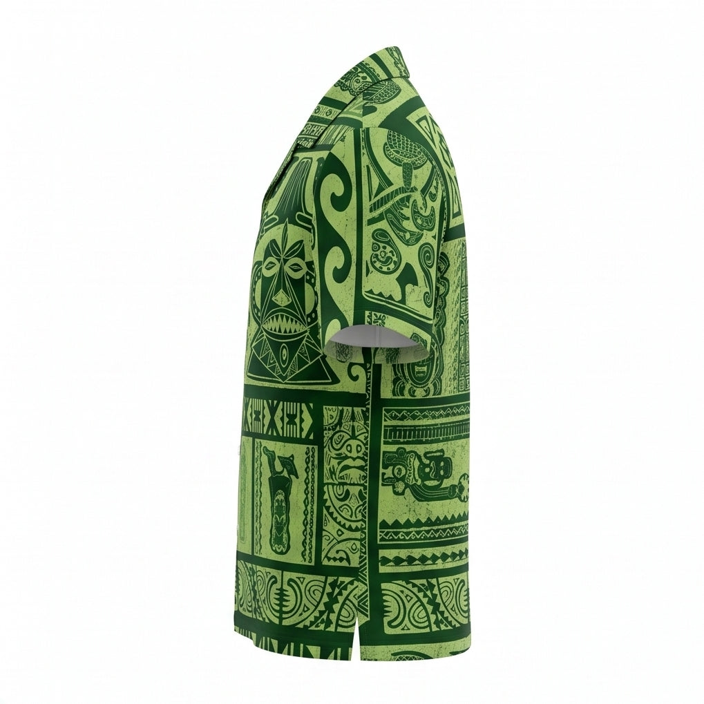 Tahiti Green Hawaiian Shirt
