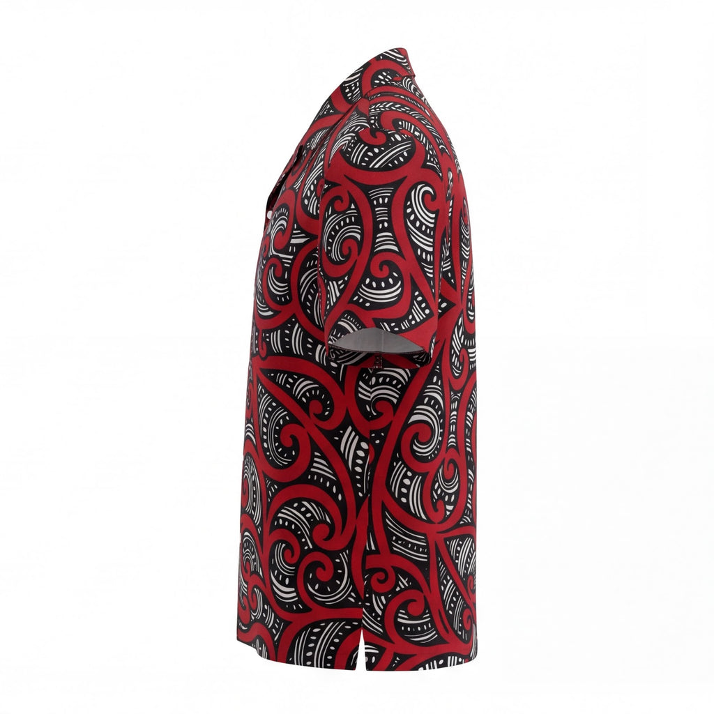 New Zealand Maori Black Red White Hawaiian Shirt