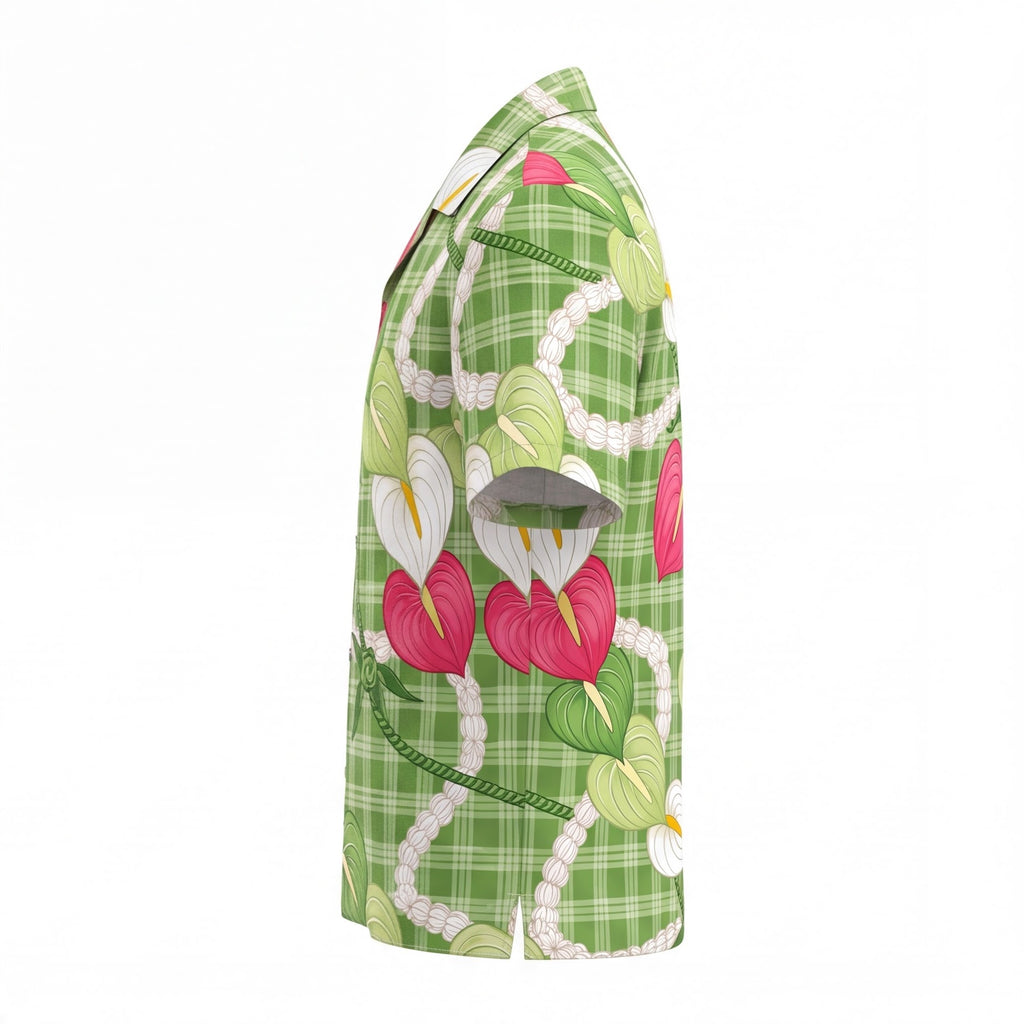 Hawaiian Anthurium Palaka Hawaiian Shirt