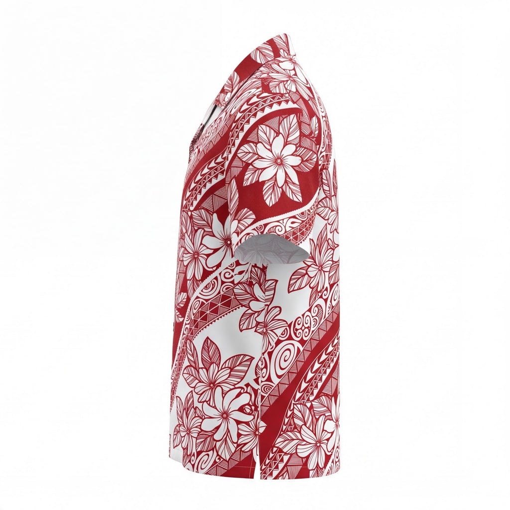 Tahiti Red Pattern Hawaiian Shirt