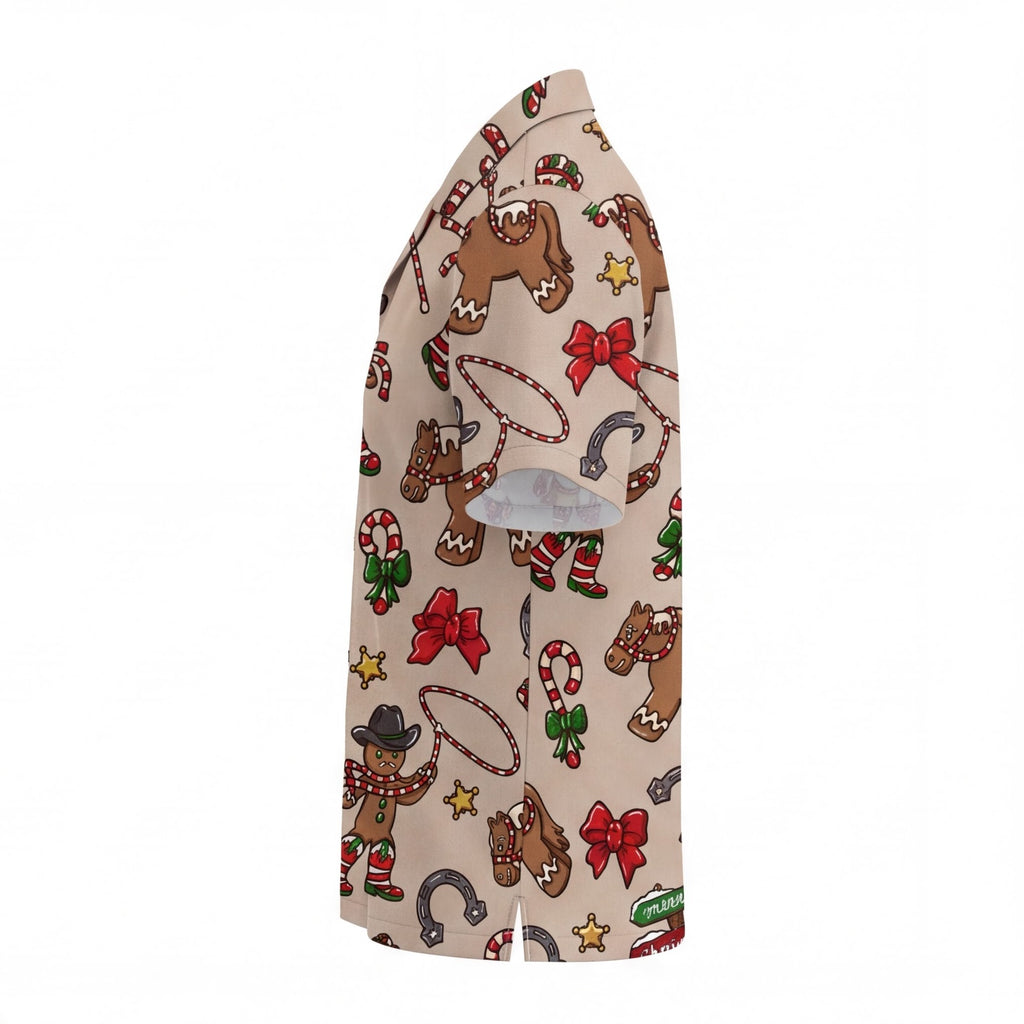 Yeehaw Ginger Bread Christmas Cowboy Hawaiian Shirt