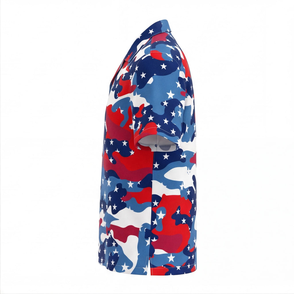 USA Flag Camouflage Hawaiian Shirt