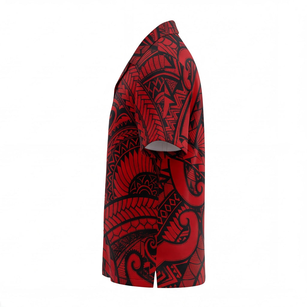 New Zealand Polynesian Red Koru Hawaiian Shirt