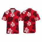Personalized Face Polynesian Red Custom Hawaiian Shirt
