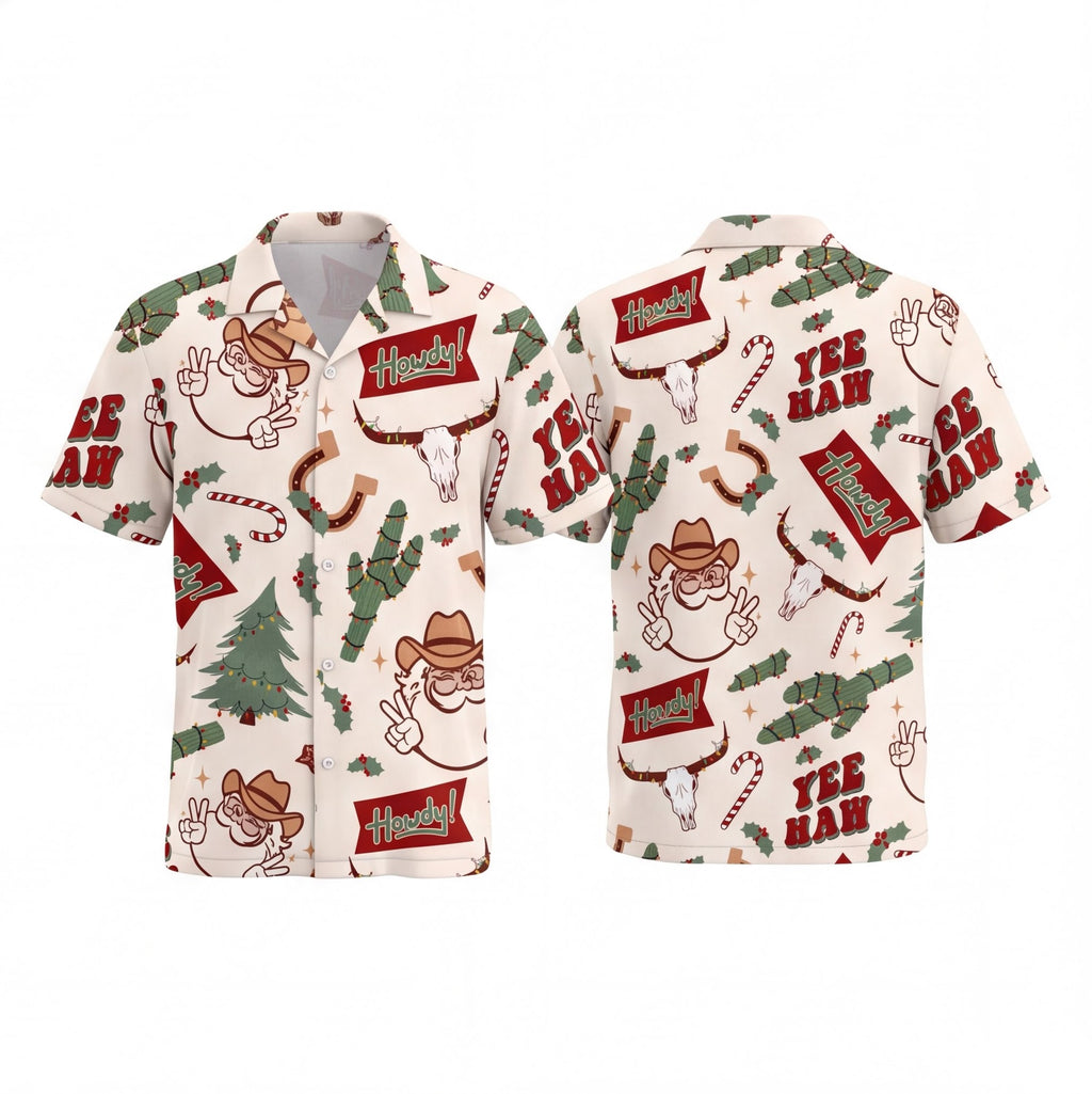Christmas Cowboy Santa Hawaiian Shirt