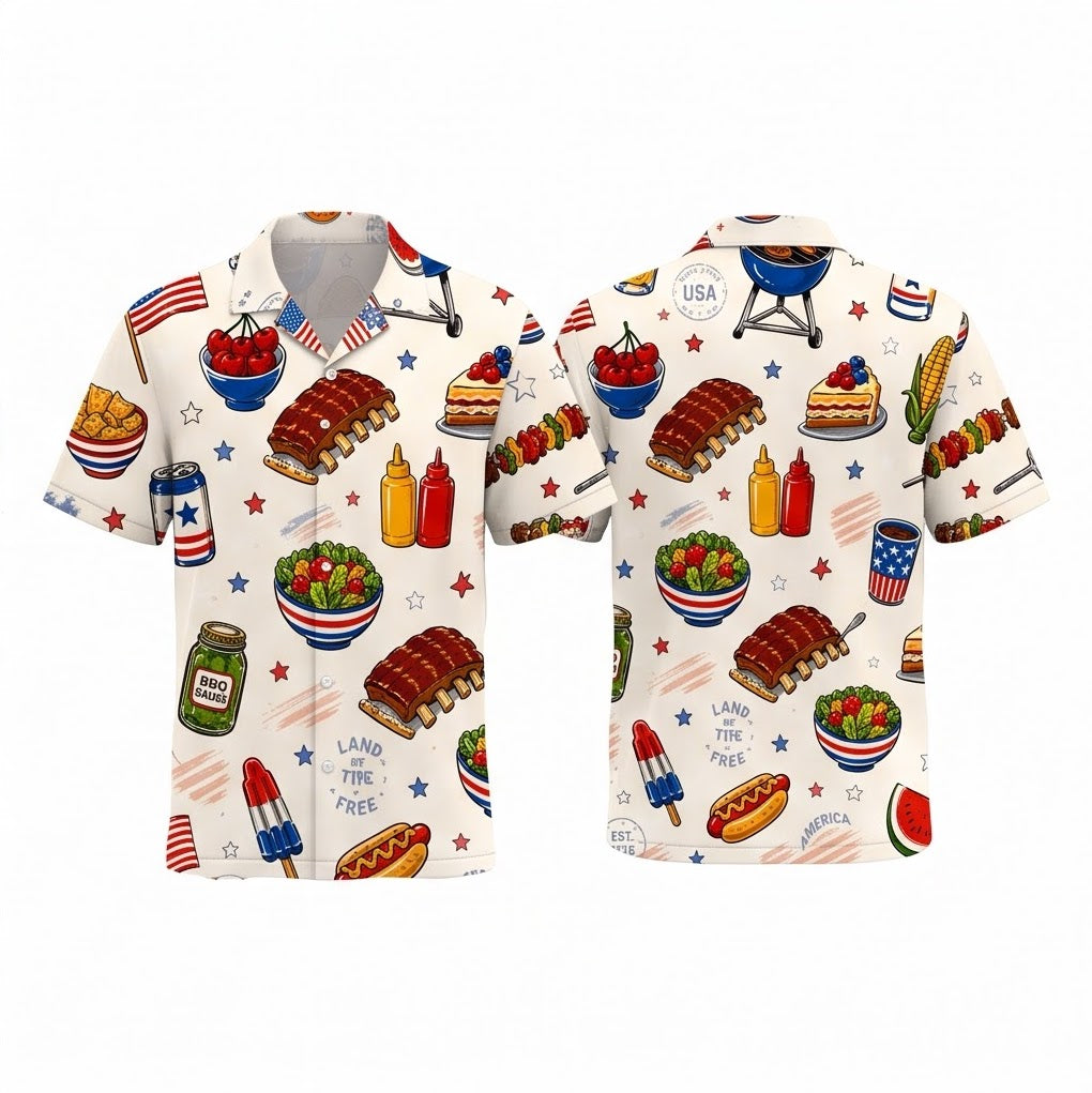USA BBQ Grill Party Hawaiian Shirt