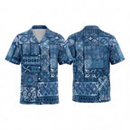 Fiji Tapa Blue Hawaiian Shirt