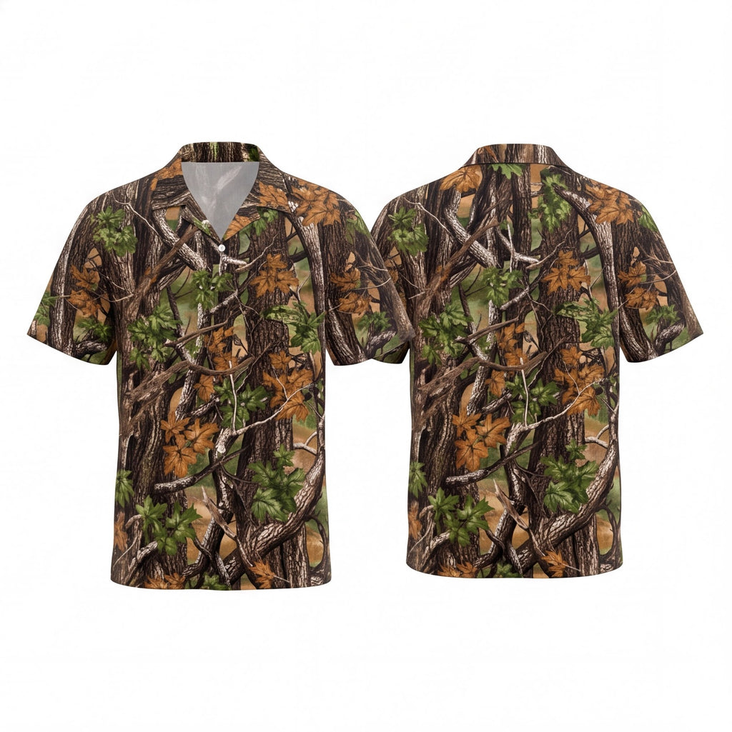 Oakleaves Hunting Camouflage Hawaiian Shirt