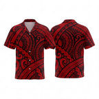 New Zealand Polynesian Red Koru Hawaiian Shirt