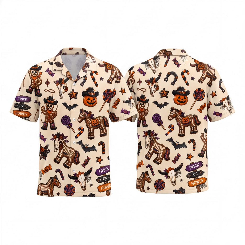 Trick or Howdy Halloween Hawaiian Shirt